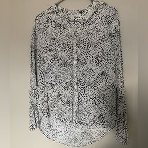 Cato Black & White Cheetah Print Blouse